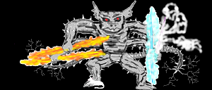 a hand-drawn illustration of a monster